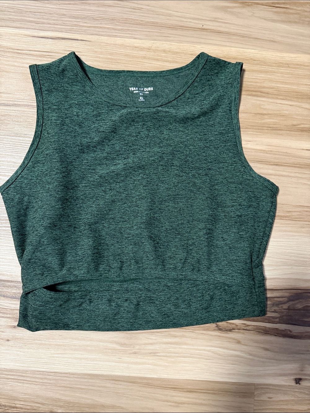 Year of Ours Dark Green Cropped Sleeveless Tank